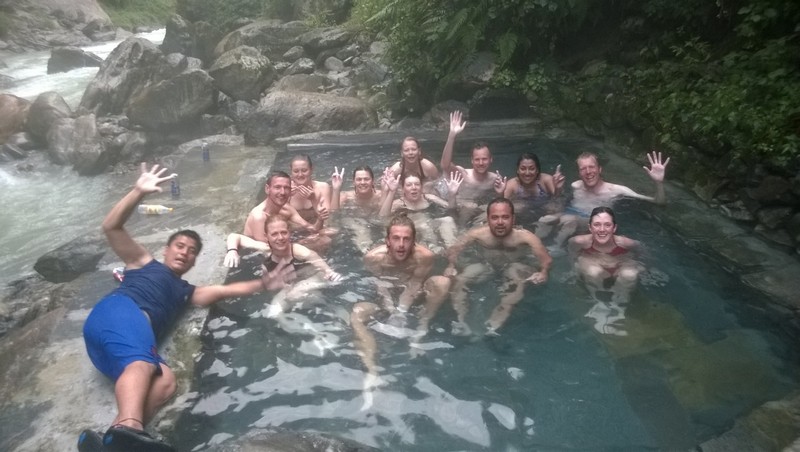 Group picture in hot springs